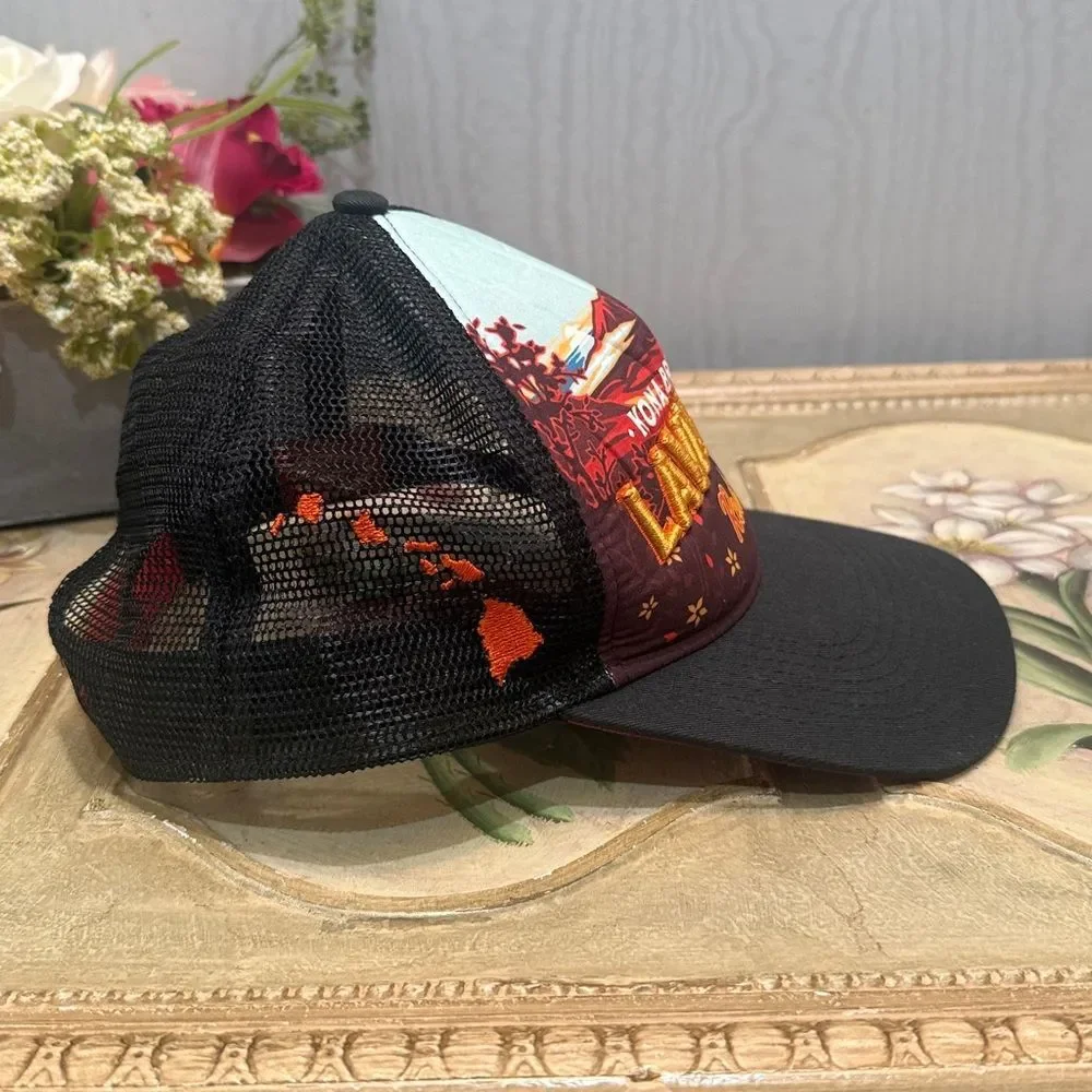 Kona Brewing Company Lavaman Red Ale Snapback Mesh Trucker Cap Hat Aloha Hawaii